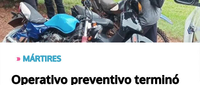 Operativo preventivo terminó con motos retenidas y un detenido